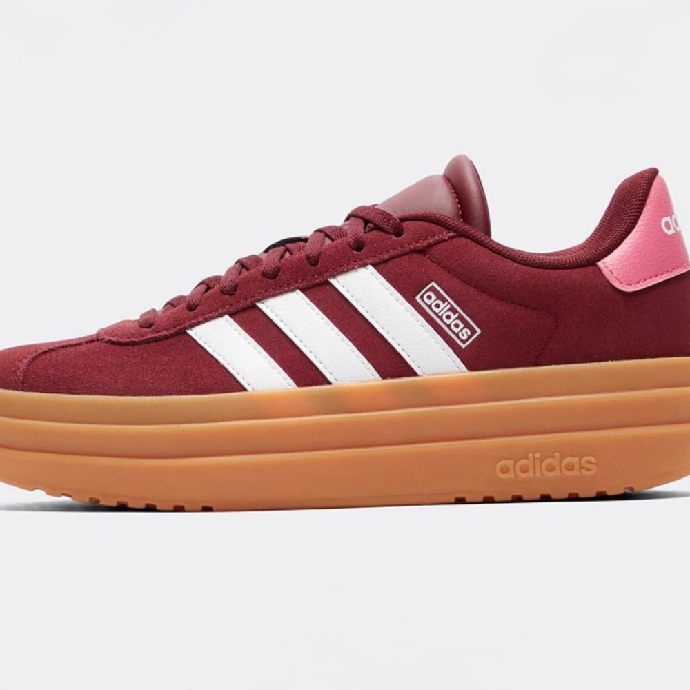 Adidas Merlot + Pink Sneakers VL Bold Court size 6 women